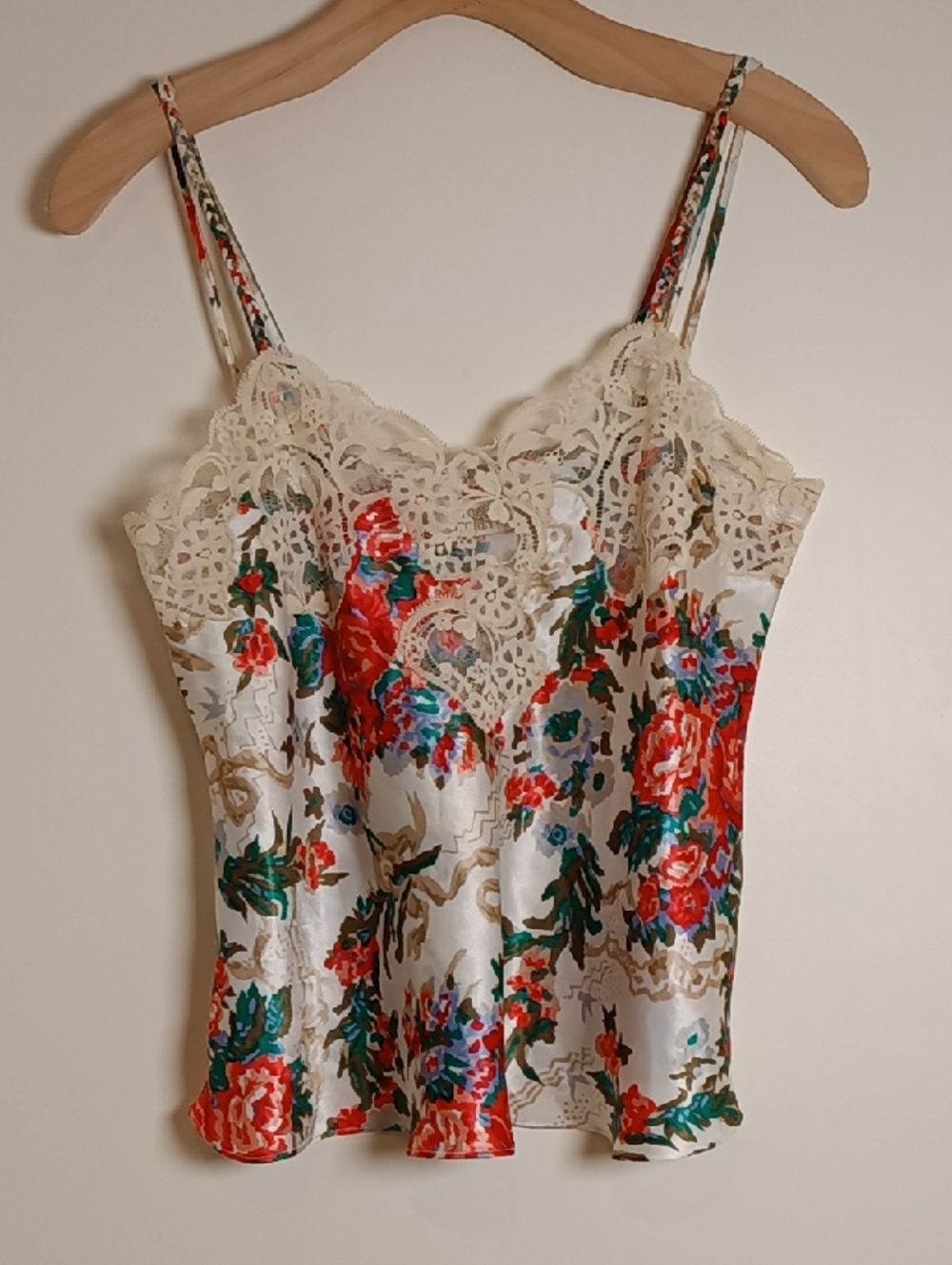 Victoria's Secret Vintage 80s Gold Label Satin Floral Camisole Cami